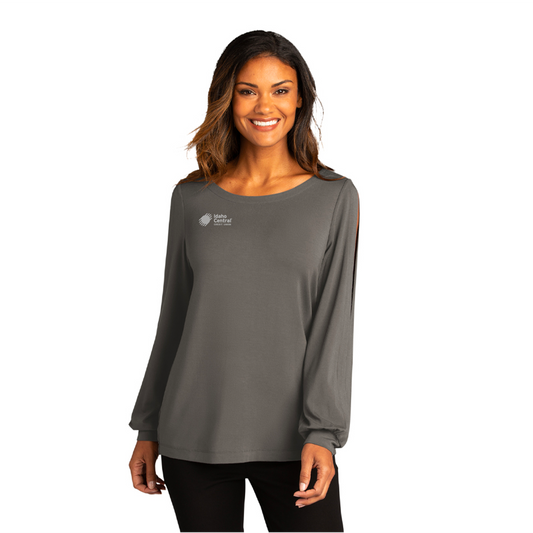 Port Authority Ladies Luxe Knit Jewel Neck Top - Closeout